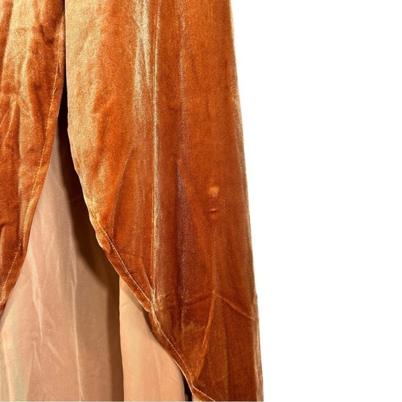 NWT After Six Velvet Wrap Maxi Dress in Golden Almond Size XS - Picture 8 of 10
